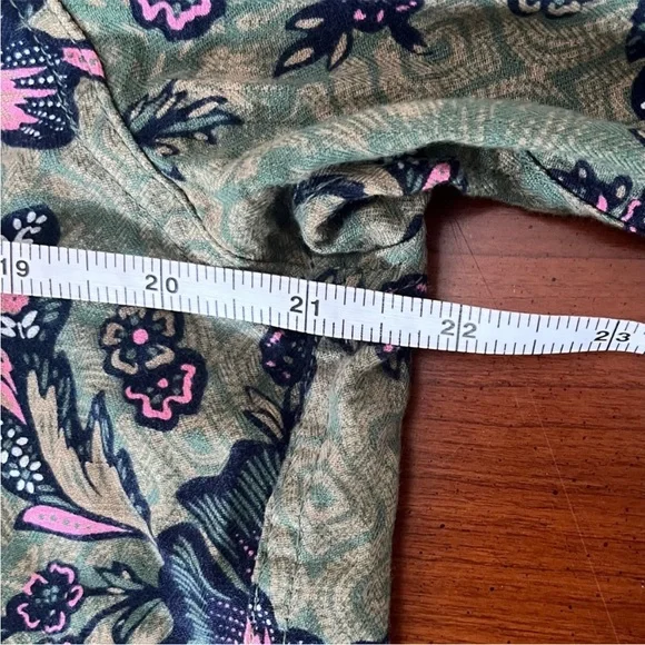 🌿 Houston White x Target Green Floral Button-Up Shirt Women’s M | Fall Retro - Picture 6 of 10